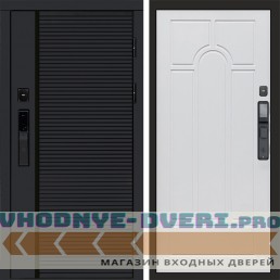 Входная дверь  Smart (Смарт) Black Line Арка белое дерево